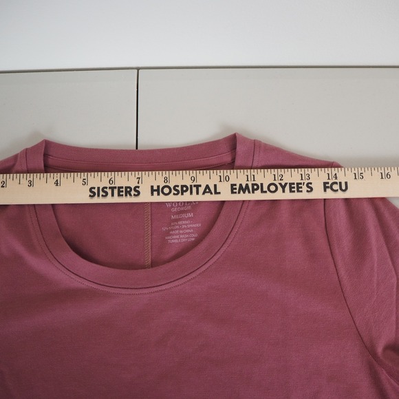 WoolX Georgie Dress Merino Wool Berry Rose Size Medium Casual Travel Pockets - Picture 6 of 10